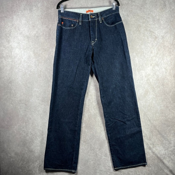 Vintage Marc Ecko Jeans Mens 30 Blue Dark Wash Orange Label Straight Y2K Street - Picture 1 of 12